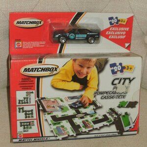 NIB 2002 Matchbox City 20 Piece Puzzle Playset with Exclusive Police Car Mattel